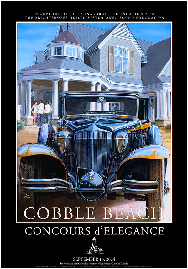 Cobble Beach Concours 2024 art by Jay Koka