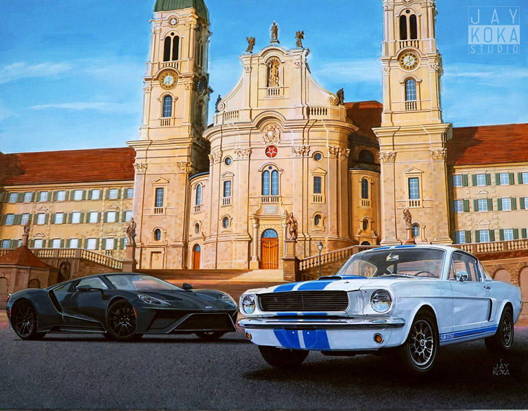 Hirschmann Ford GT and Shelby GT350 at Einsiedeln Platz by Jay Koka